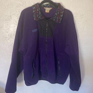 Columbia Vintage 90s Fleece Coat size XXL purple/black